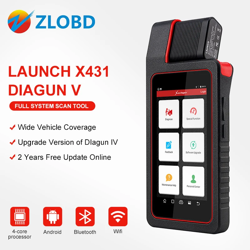 LAUNCH X431 DIAGUN V полная система сканирования инструмента с 2 летами бесплатного