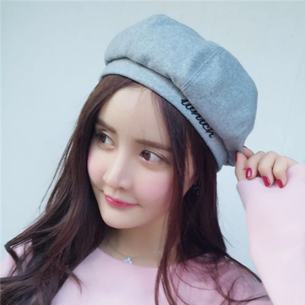 Женские береты на каждый день Осень-зима теплая шапка тыква восьмиугольные тренд