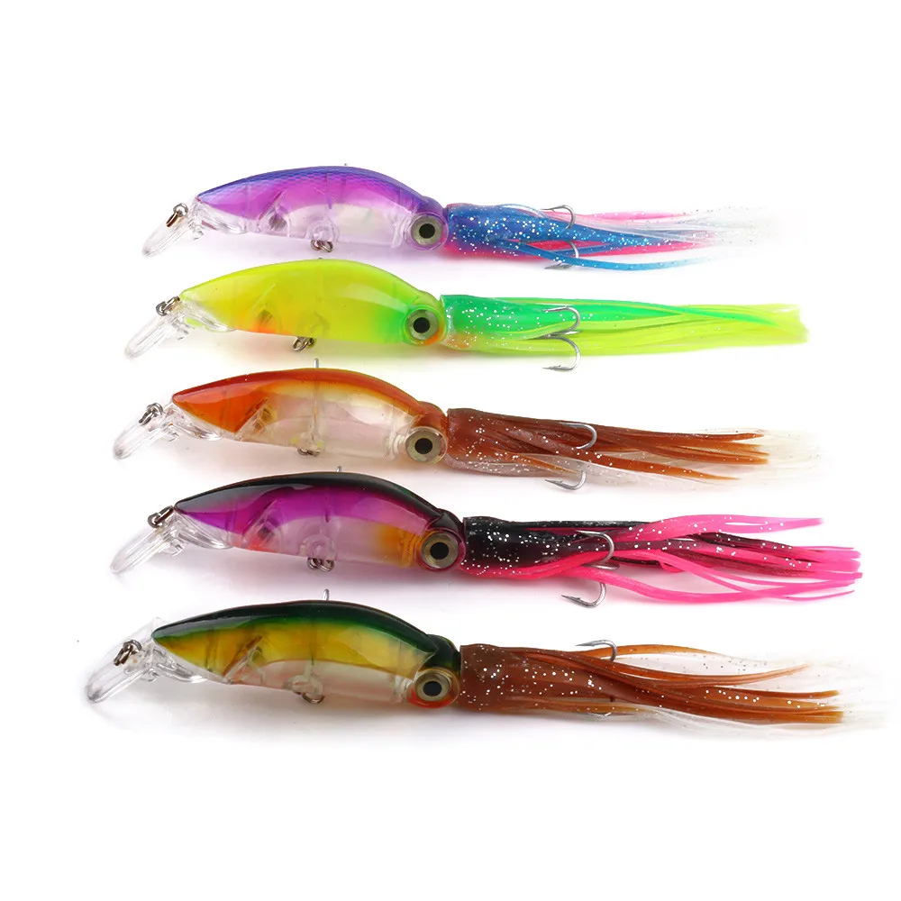 Мягкий кальмар юбки рыболовные приманки-воблеры для рыболовных джигов