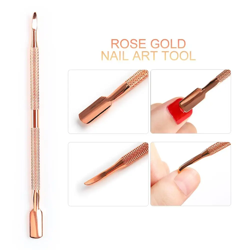 1 шт. кутикулы толкатель палочки для дизайна ногтей удаления стальная