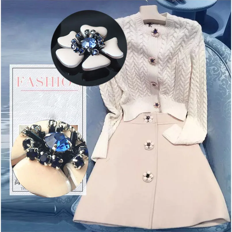 4pcs Meetee Decoration Rhinestone Buttons Beaded Flat Back for Sewing Coat Sweater Skirt Clothing Accessories DIY Patch|Пуговицы| |