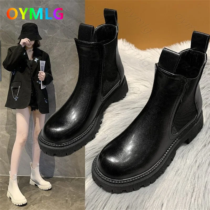 Martin boots female British style 2020 new autumn and winter single tide ins thick-soled mid-tube Chelsea short | Обувь