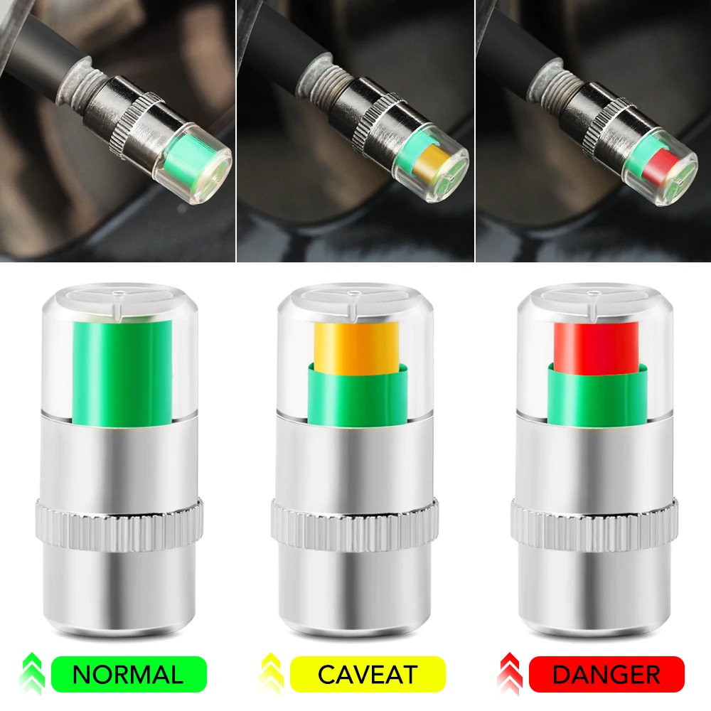 4 шт./компл. Стандартный колпачок для мониторинга давления в шинах универсальный