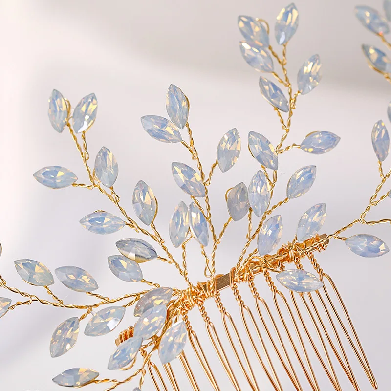 Гребень для волос свадебный Женский повязка невесты ручной работы с кристаллами