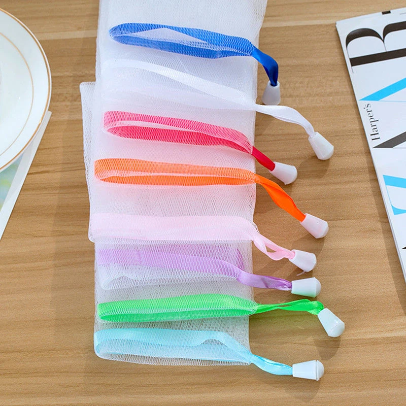 

10 Pcs/Set Clean Foaming Mesh Bag Portable Hangable Soap Saver Bag Bath Shower Foaming Mesh Net Cleansing Delicate Foam Network