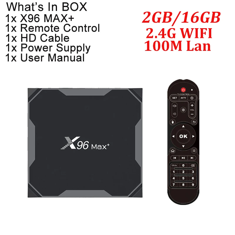 X96 MAX PLUS TV Box Android 9.0 MAX 4GB 64GB Amlogic S905X3 Smart TV Box 4K TV Android Box 2.4G&5G Wifi BT4.0 H.265 X96 MAX - Цвет: 2GB 16GB