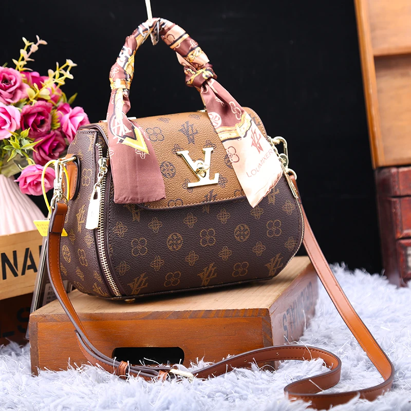 

Real Leather Women Bucket Bag with Lid 2021 Fashion Retro Western Style Silk Scarf Handbags Casual All-match Messenger Bags Bols