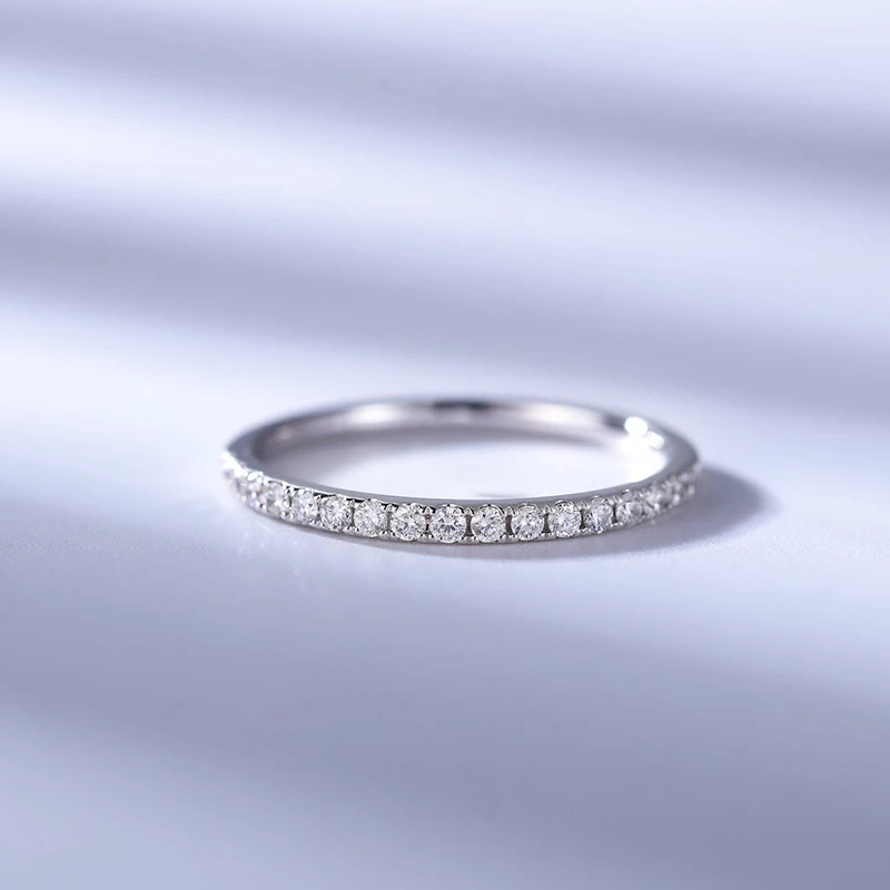 Свадебный браслет CxsJeremy Moissanite изящная 14 к белая Золотая половинная вечность