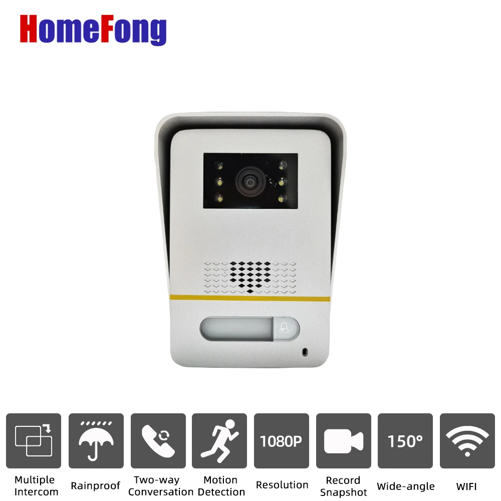 Homefong 1080P Doorbell Camera for Video Door Phone Intercom Outdoor Station Rainrproof  Day Night Vision