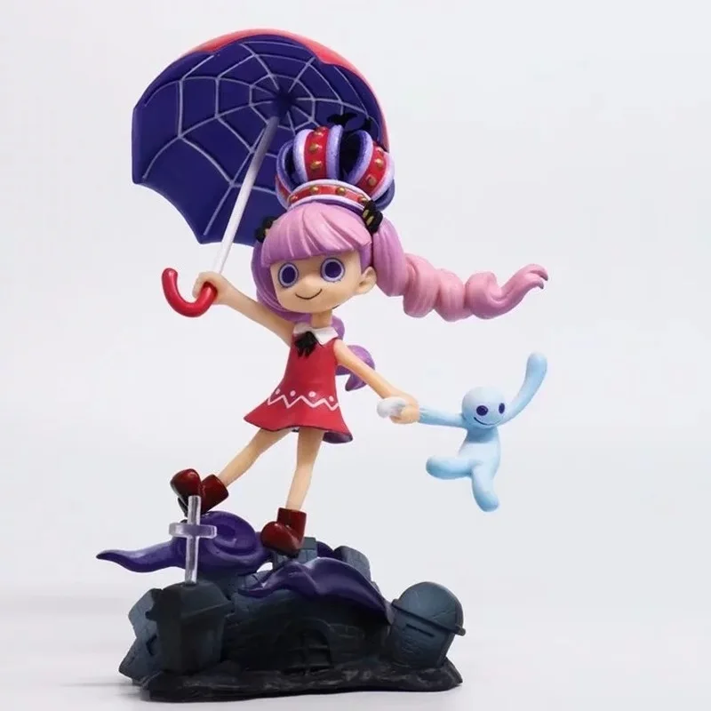 

16CM Anime One Piece Gothic Perona Figure Action Childhood Ver PVC Model Kids Lover Gift Princess Red Umbrella Collection Doll