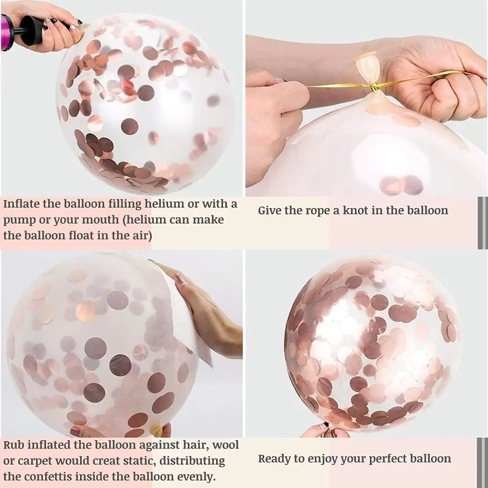 30 шт Розовое золото конфетти воздушные шары День рождения украшения для взрослых