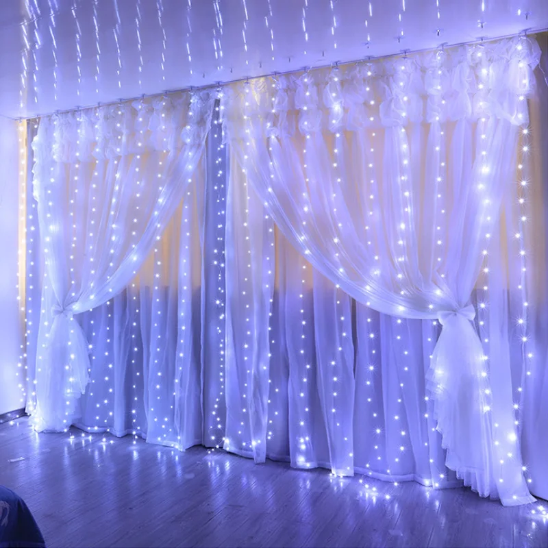 

Fairy Lights Curtain Wedding Decoration Lights Curtain USB LED Outdoor Bedroom Home Cortinas Accessories Decor Led String Light