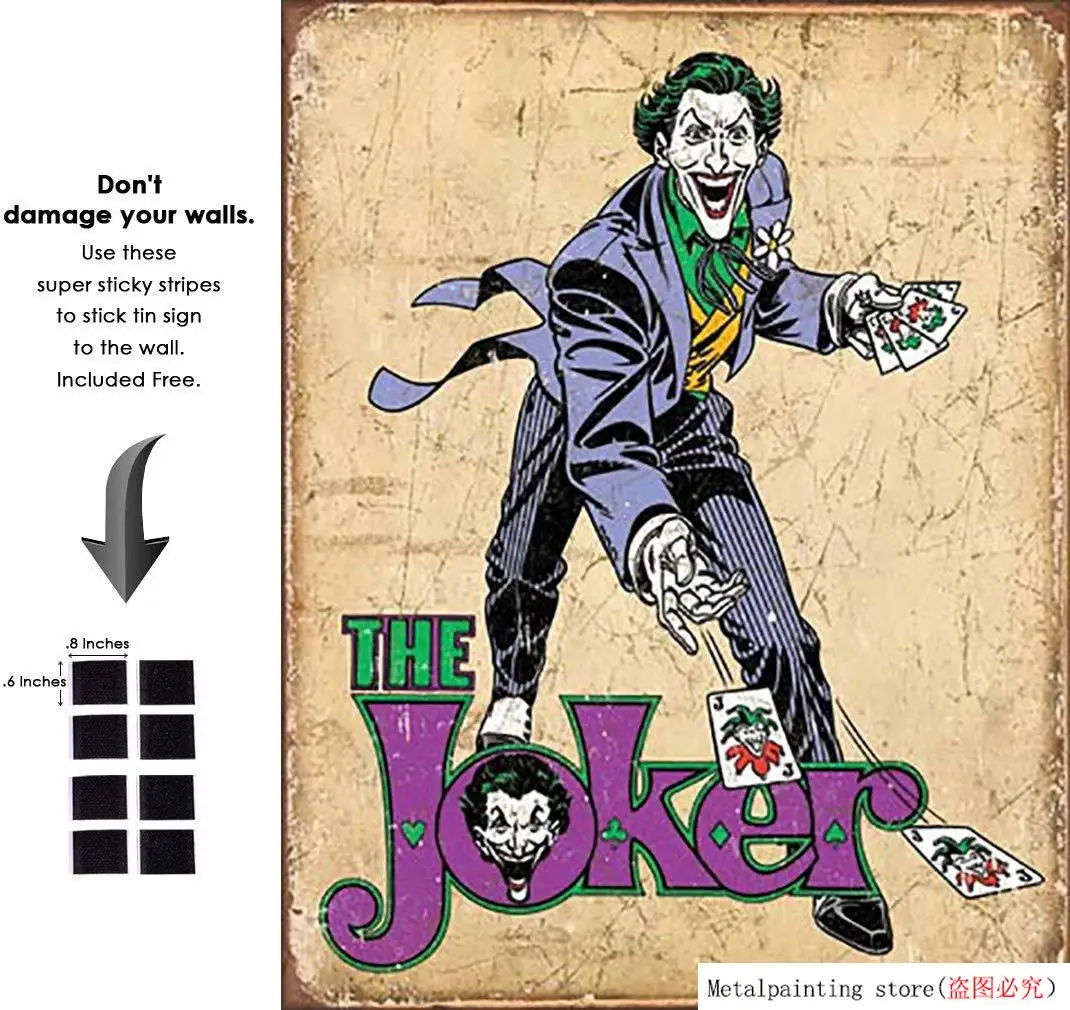 Комикс Джокер металлический жестяной знак супер герой Ретро винтажный Декор для