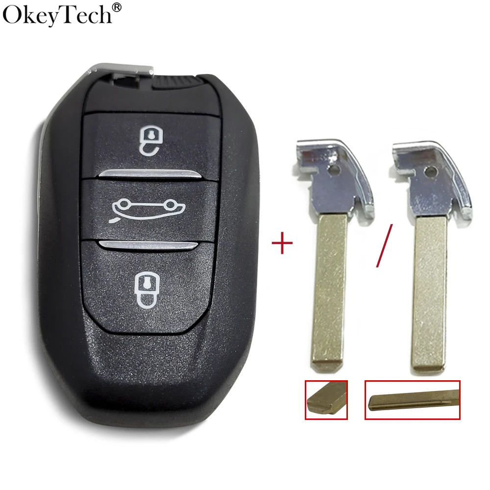 Okeytech 3 кнопки смарт пульт дистанционного управления Корпус ключа для Peugeot 308 508