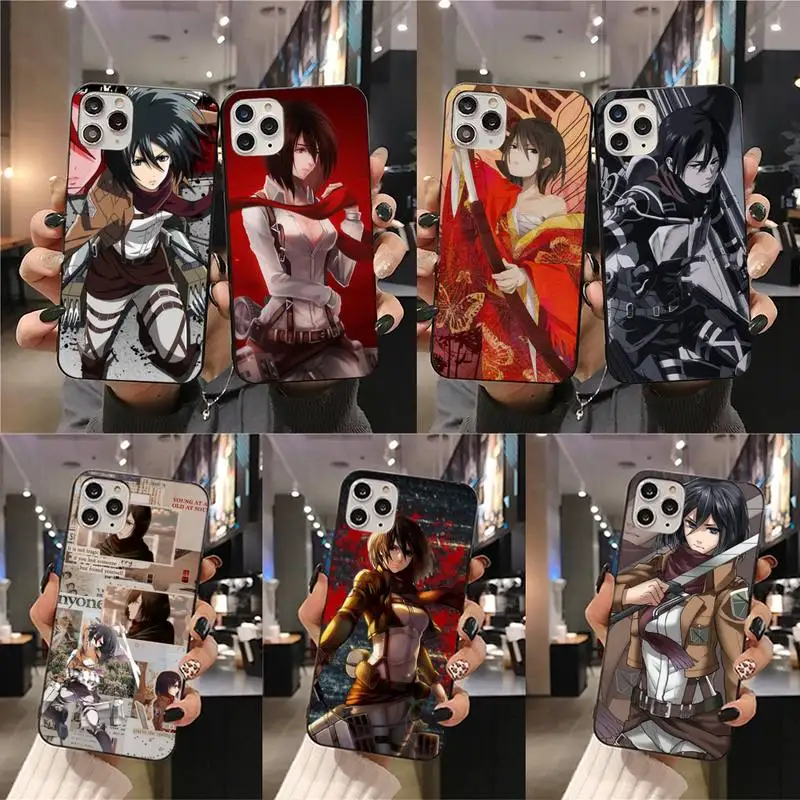 

Attack on Titan Mikasa Ackerman Phone Case for iphone 12 pro max mini 11 pro XS MAX 8 7 6 6S Plus X 5S SE 2020 XR case
