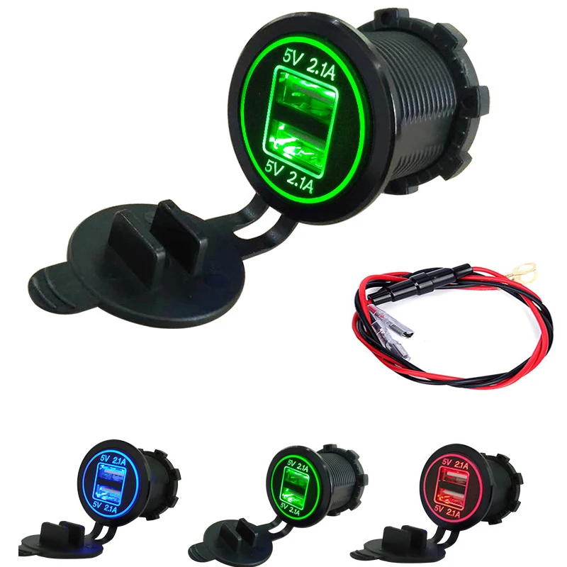 4.2A Dual USB Порты и разъёмы Выход Водонепроницаемый автомобиля Зарядное устройство