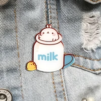 beautiful brooch pin for backpacks cartoon milk acrylic badges large brooch jewelry wholesale bag clothes accessories