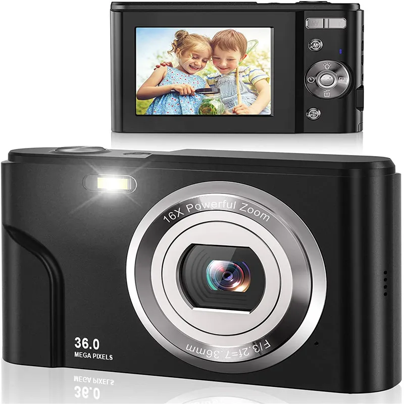 

Профессиональная HD цифровая камера, видеокамера с ЖК-дисплеем для YouTube, портативная ручная камера для селфи 16X 36MP 1080P с цифровым зумом