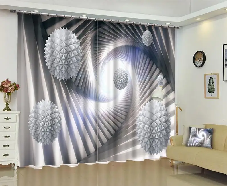 

3D Three-dimensional space abstract geometry curtain for living room living room kids rooms Home Decoration windows curtain