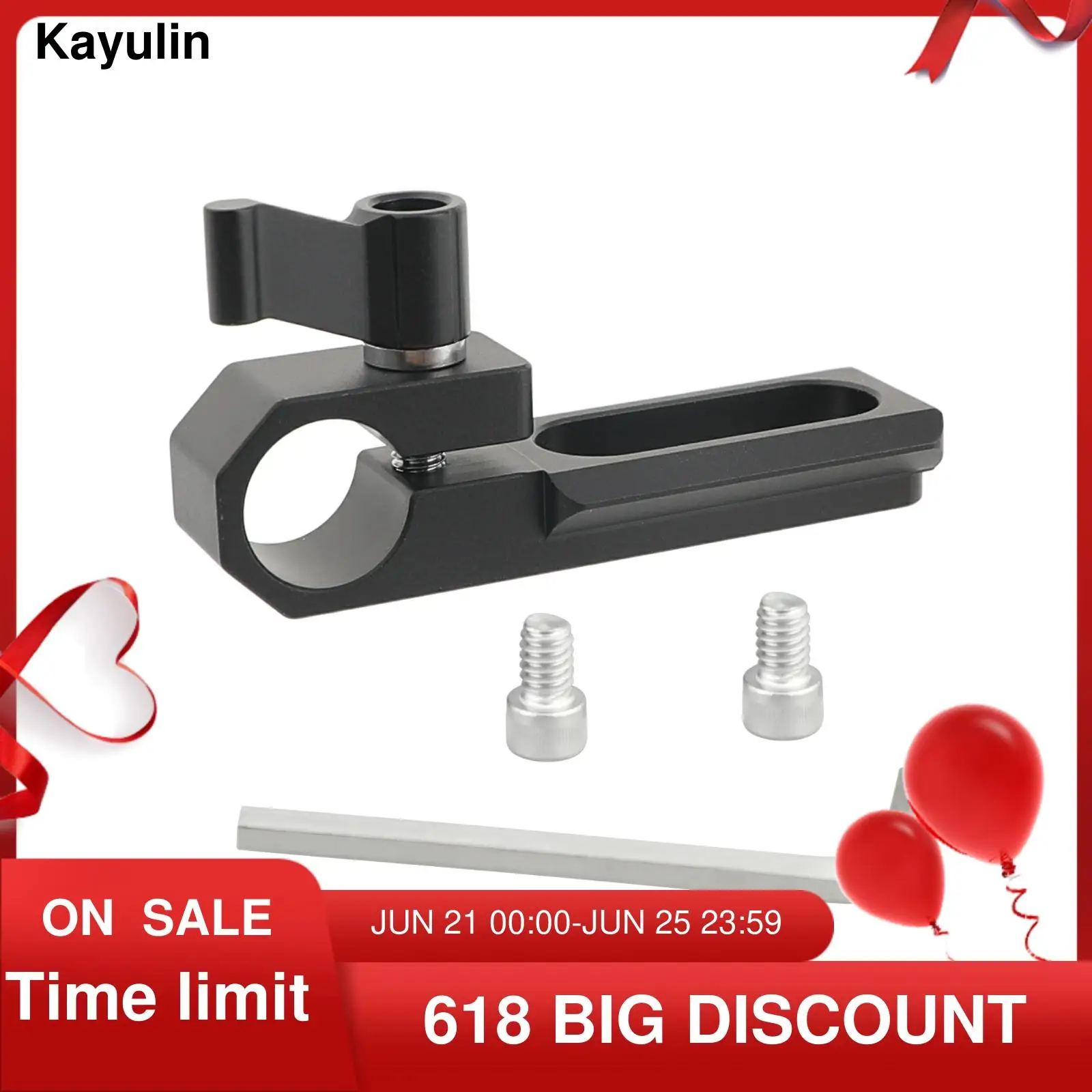 Kayulin Single 15 мм стержневой зажим с НАТО Рельсом черный Wingnut для фотостудии