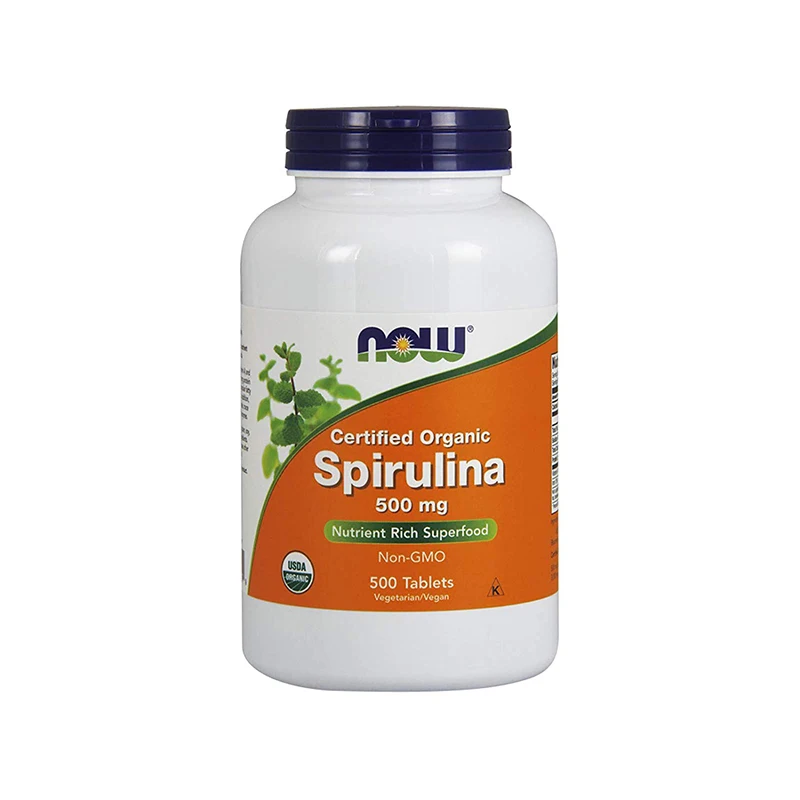 Free shipping Certified Organic Spirulina 500 mg Nutrient Rich Superfood Non-GMO 500 Tablets