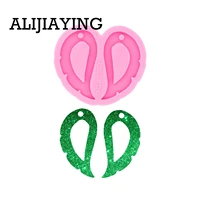 dy0499 glossy feather earrings silicone mold resin pendant mould for epoxy jewelry making diy crafts