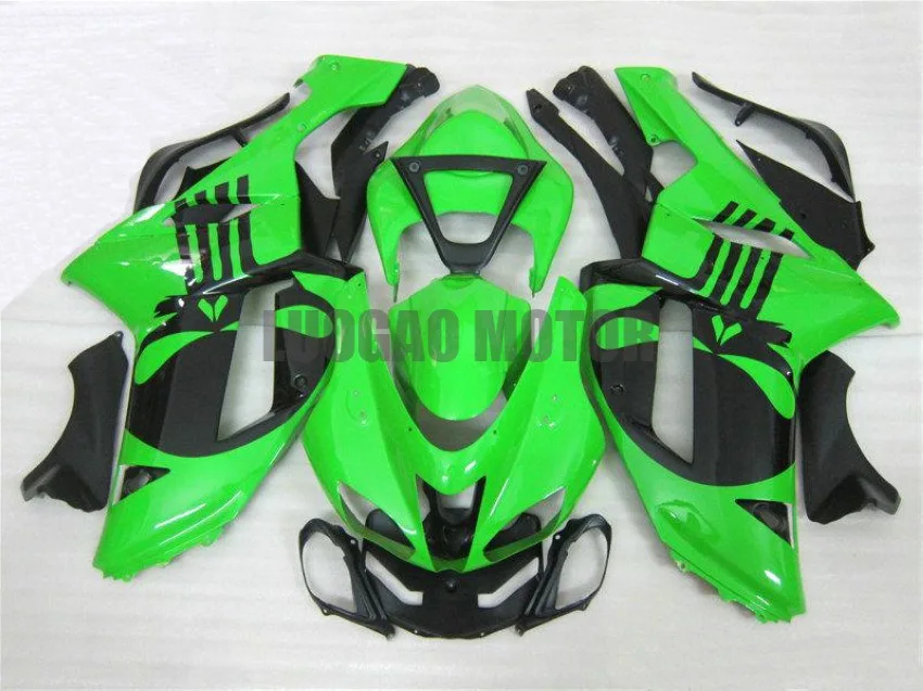 

Комплект обтекателей для капота для всех зеленых Kawasaki Ninja ZX6R ZX 6R ZX636 2007 2008 комплект обтекателей для кузова мотоцикла 07 08