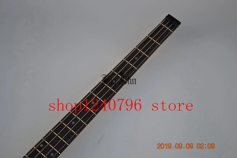 purple headless electric bass 4 string scale length 864mm