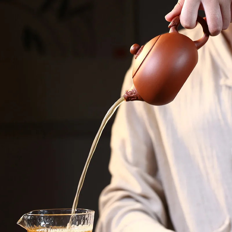 

Yixing Dragon Xishi Teapot Handmade Large Capacity Kettle Send Gift Box