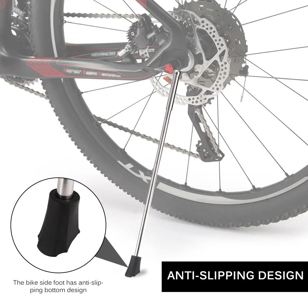 

MTB Bicycle Bike Kickstand Parking Rack MTB Mountain Bike Support Side Kick Stand Foot Brace Durable Telescopic Bike Side Rack