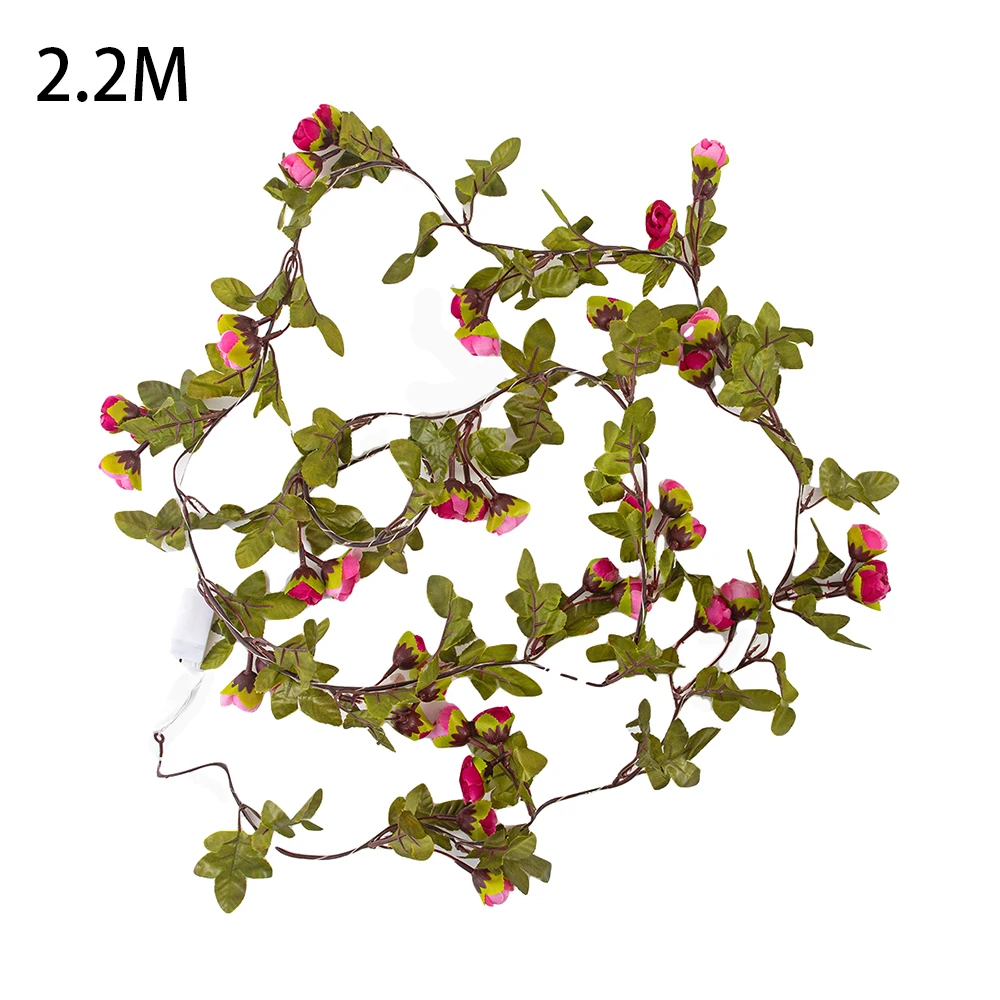 

LED Flower String Lights Battery Powered Rose Flower Garland Fairy Lamp for Wedding Bedroom Party Garden Indoor Decoration