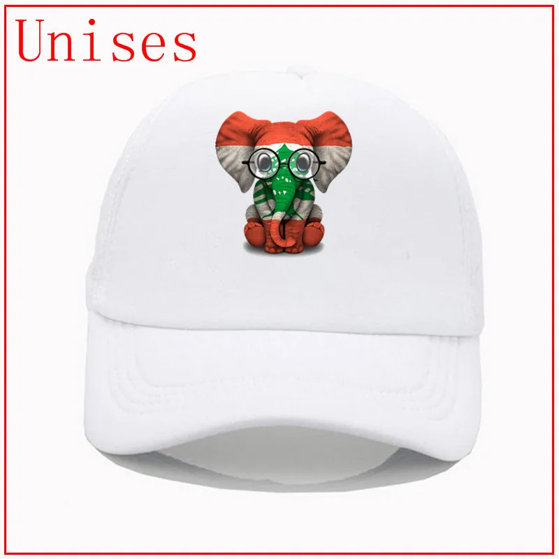 Слоненок с очками и ливанский Ливан флаг задняя живет материя бейсбольная кепка