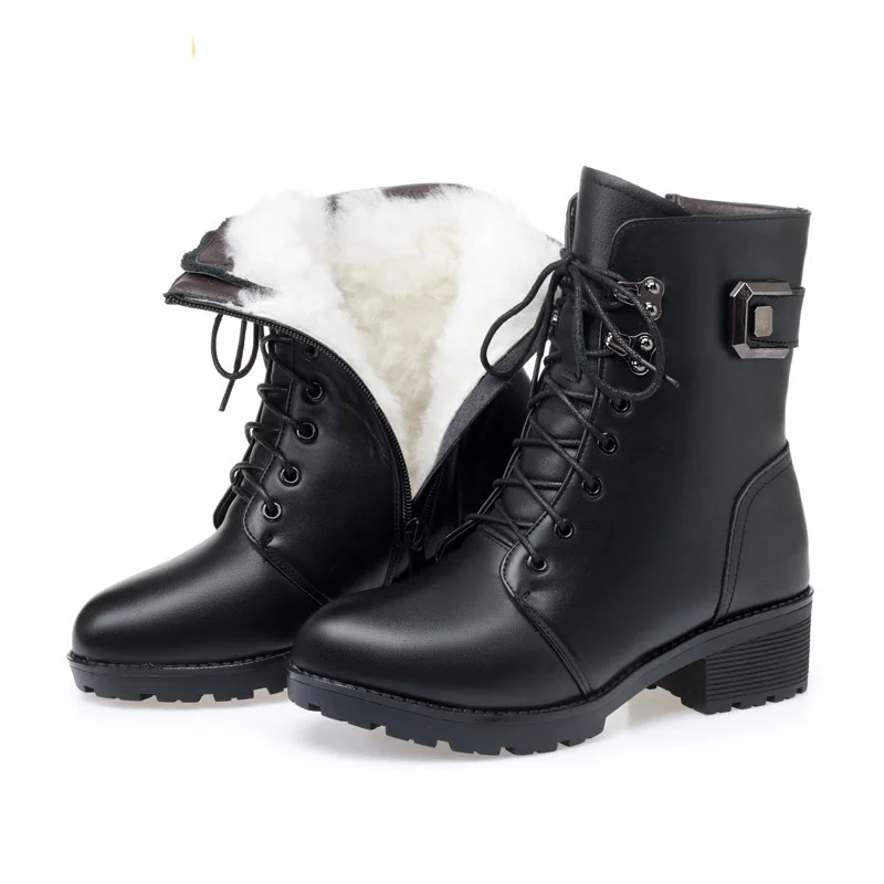 

Ankle Boots Women Winter New 2021 Wool Warm Non-slip Ladies' Boots Large Size 41 42 43 Winter Snow Boots Zapatos Para Mujer