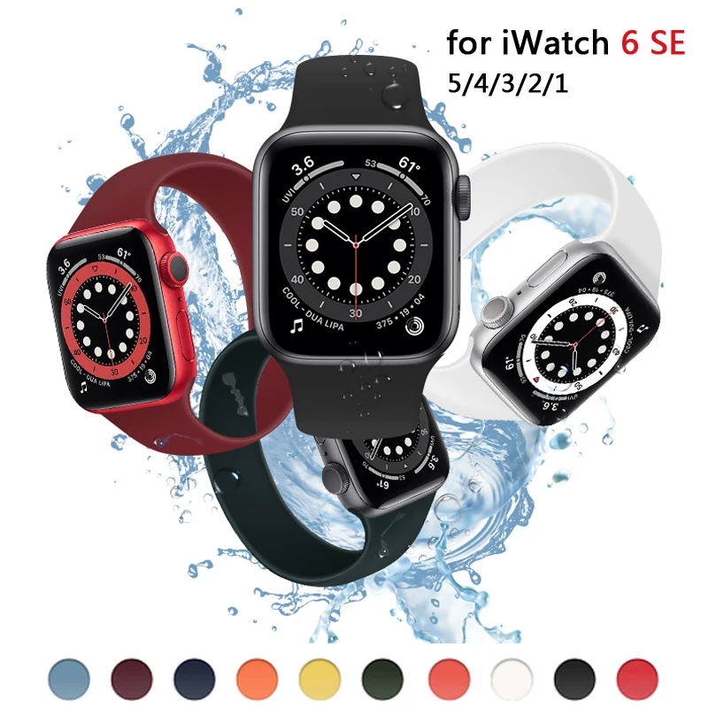 Solo Loop Band for Apple Watch 6 SE 5 44mm 40mm Iwatch Elastic Silicone Strap Bracelet 42mm 38mm for Apple Watch Seires 4 3 2 1