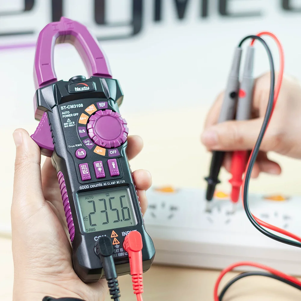 Цифровой мультиметр Nicetymeter, измеритель емкости и сопротивления, Бесконтактный индикатор напряжения, ST-CM3108 отсчетов, True RMS, AC - изображение