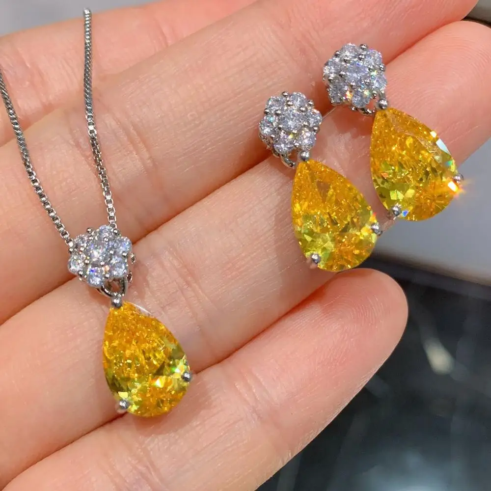 

Создан изумрудная огранка цитрин розовый топаз драгоценный камень комплект ювелирных изделий 925 серебряный цвет серьги ожерелья для женщи...