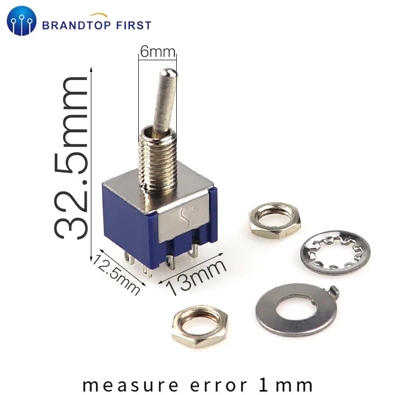 MTS 202 6A 125V AC 6 Pin ON Mini Toggle OFF ON|Выключатели| |