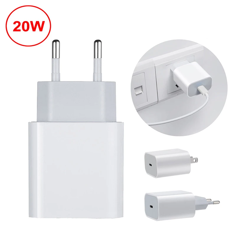 

PD 20W USB Wall Charger QC3.0 Quick Charge USB Type C Charge Portable Fast Charging Adapters For iPhone 12 Xiaomi 11 Huawei P40