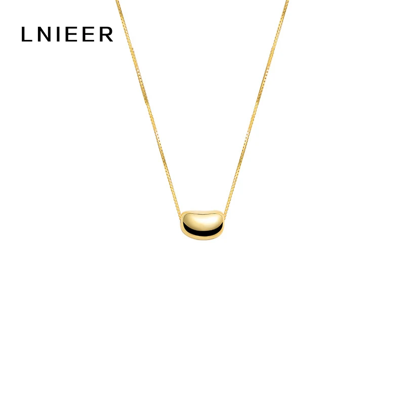 

LNIEER Acacia Bean Pendant Necklace Chokers Female Clavicle Chain Simple Niche Design Temperament Pendant Jewelry