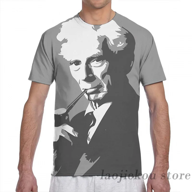 Thinkers Бертран Рассел (серый) мужская футболка для женщин с принтом по всей длине