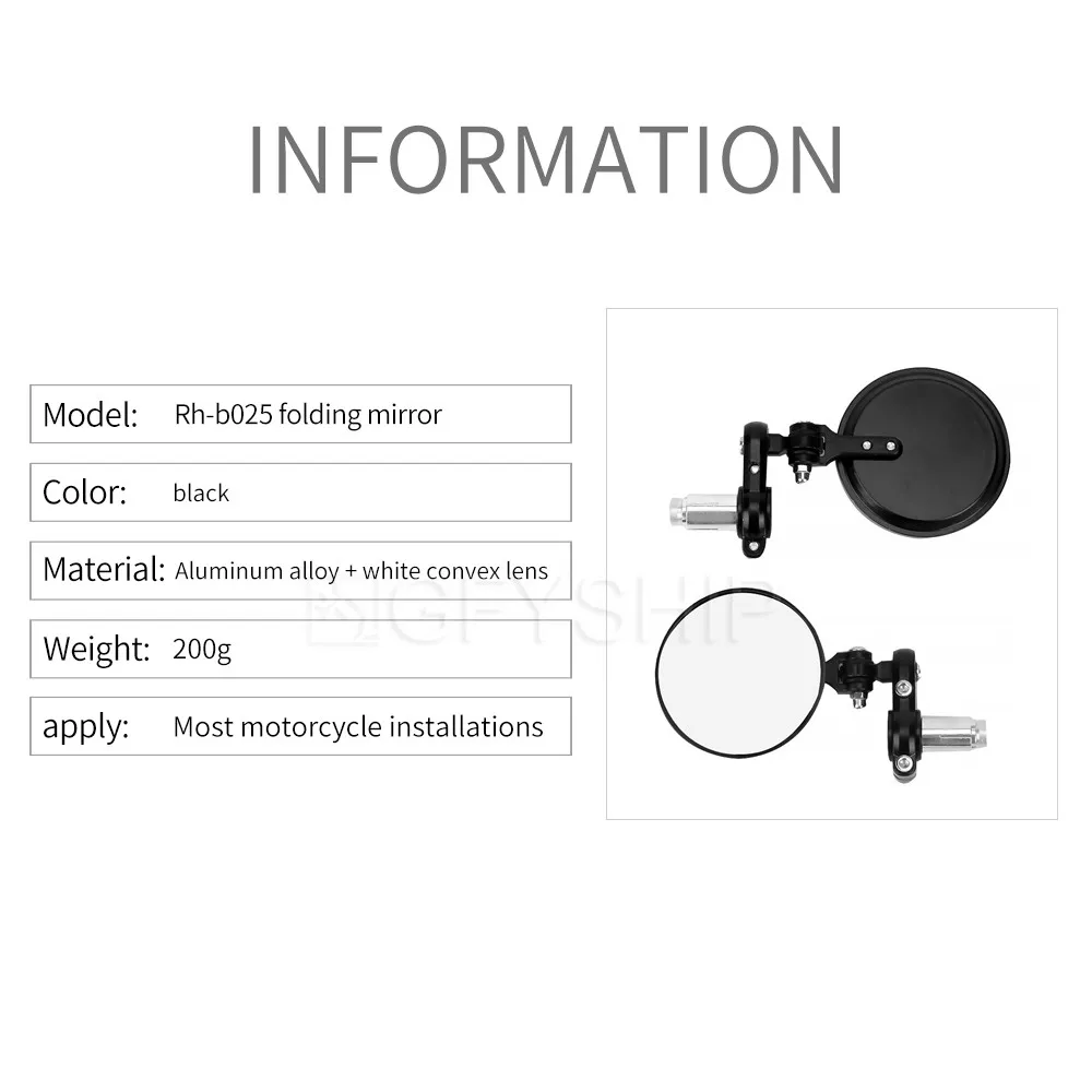

Universal Motorcycle Side Mirrors Adjustable Rotatable CNC E-Bike Scooter Folding Type Rearview Mirrors Motorbike Accessories