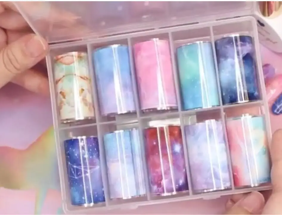 10 листов переводная фольга Голографическая полимерная вставка 4 см x 100 ~ 1 1/2 дюйма