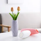 Небьющаяся ваза, имитация керамической цветочной горшки, пластиковые вазы оригами для украшения, белая корзина молочного цвета, композиция для домашнего декора