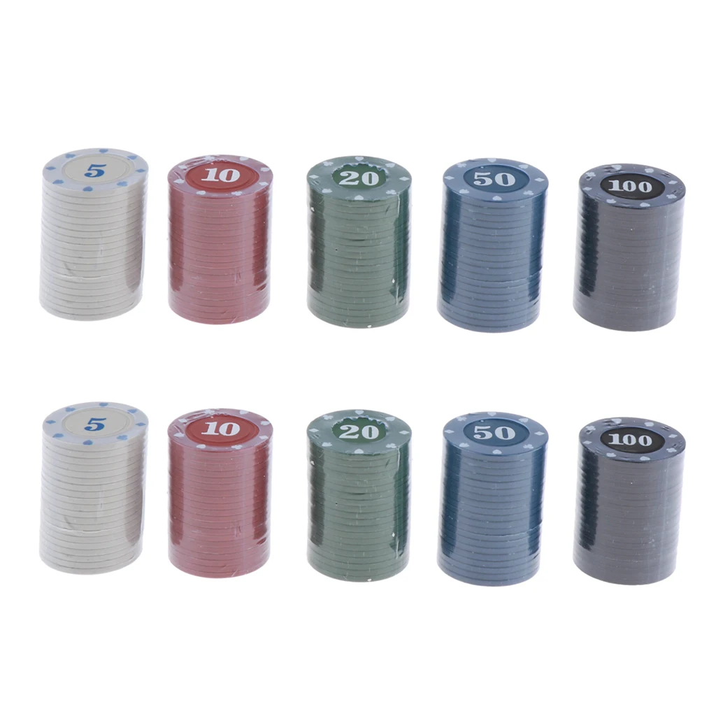 Набор фишек для покера 200 шт. фишки игры в казино с цифрами 5/10/20/50/100|Покерные
