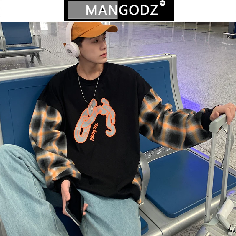 

Men's Patchwork Sweatshirt All Seasons Casual Sudadera Hombre Hip Hop Streetwear Fashion Male Clothing Tops Loose Pullover