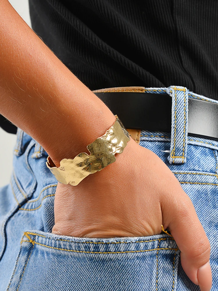 LUNA CHIAO модные ювелирные изделия золотого цвета металлический широкий браслет на