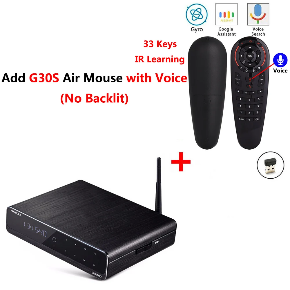 Himedia Q10 Pro Обновление Android 7,1 ТВ приставка 2GB 16GB 2,4G/5G wifi DTS Bluetooth Smart BOX Поддержка 3," SATA HDD AV - Цвет: Q10 Pro add G30S