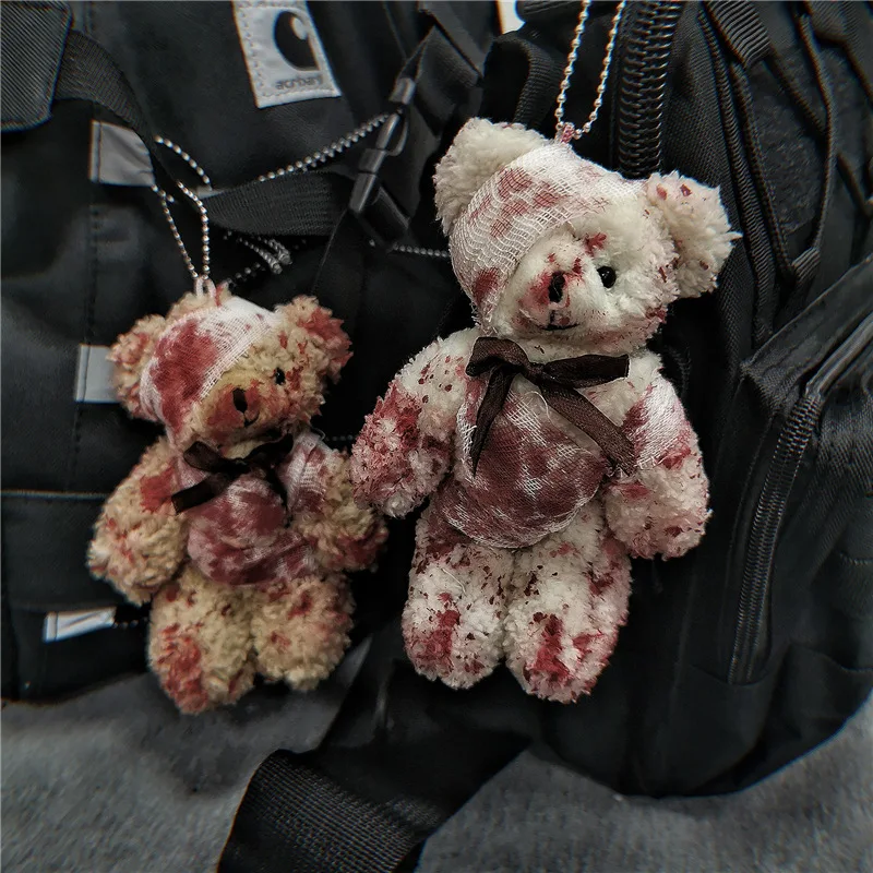 13 см Ins поврежденный медведь плюшевые игрушки готический стиль мрачный брелок