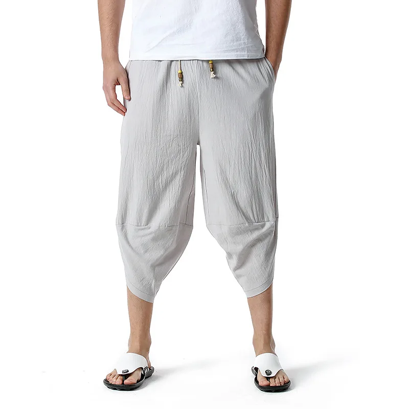 

Casual Solid Color Baggy Trousers Yoga Harem Pants Sweatpants Loose Elasticated Wide Leg Trousers Pants Men Clothing Jogger