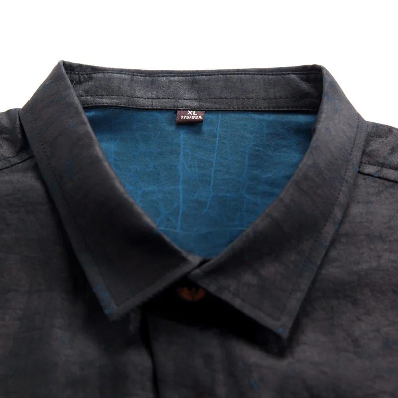 Men 200%Silk 2020 Summer Short Sleeve Casual Shirt Male Social Loose Man Shirts High Quality Camisas Hombre 9026 KJ2252